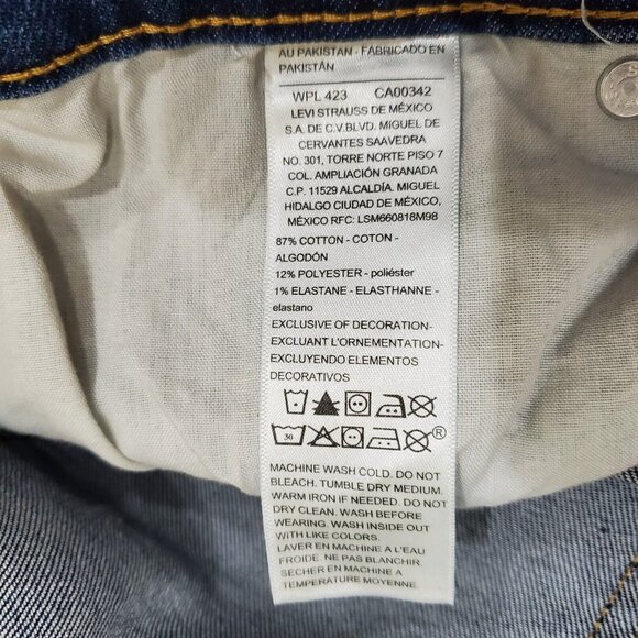 Levi Strauss Signature Jeans Women Size 18 Blue Stretch Denim Boyfriend Cuffs - Picture 9 of 14